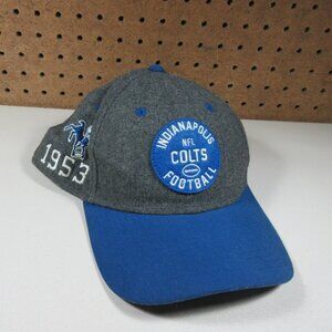 New Era mens gray an blue Indianapolis Colts wool blend NFL hat S